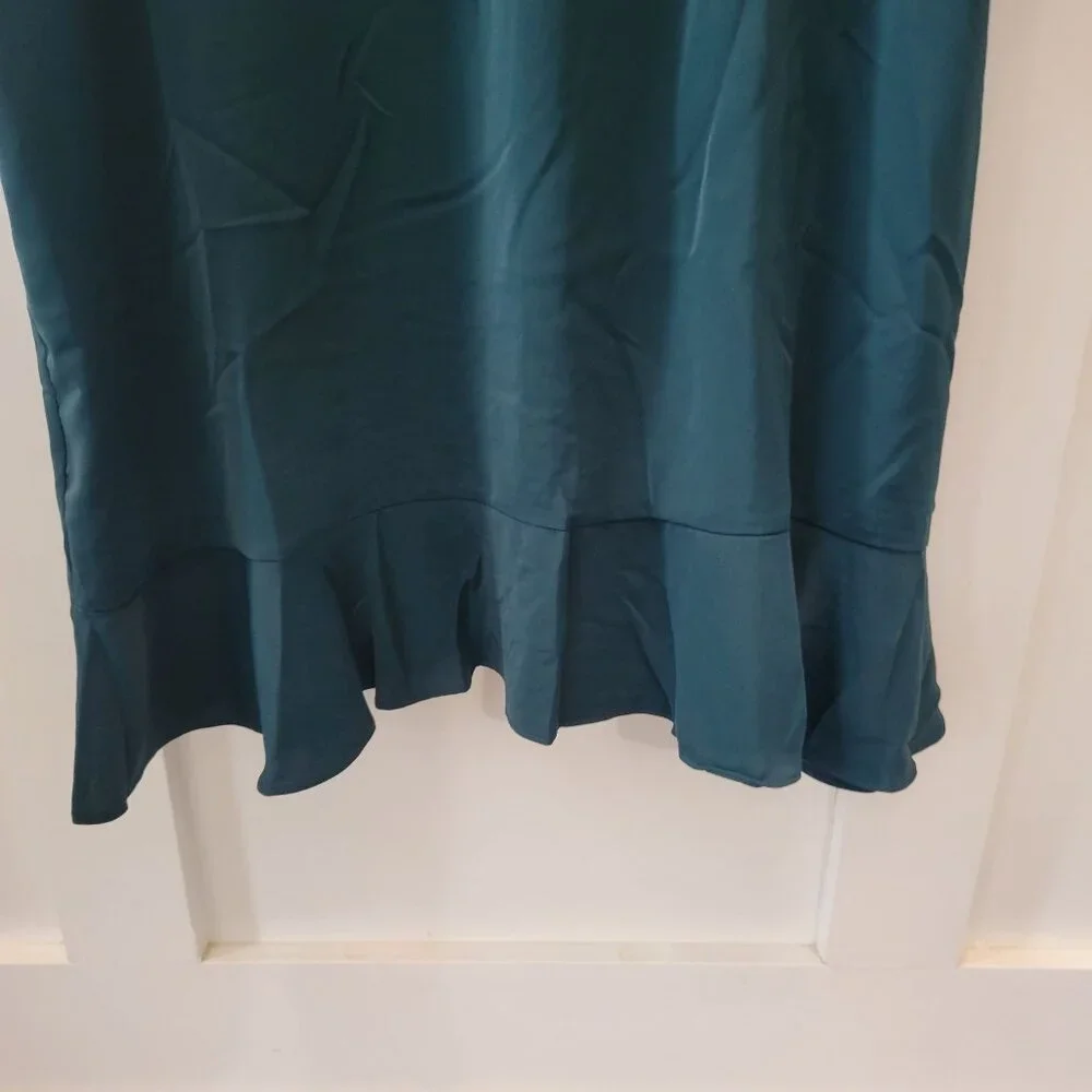 Birdy Grey Women's Kenny Ruffle‎ Belted Short Robe Emerald Green Size XL/2XL